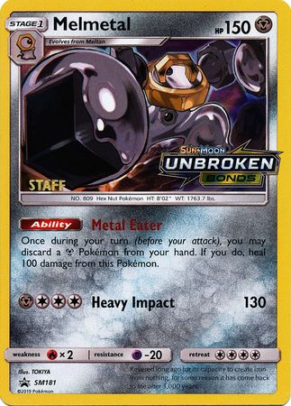 Melmetal (SM181) (Staff Prerelease Promo) [Sun & Moon: Black Star Promos] | Shuffle n Cut Hobbies & Games