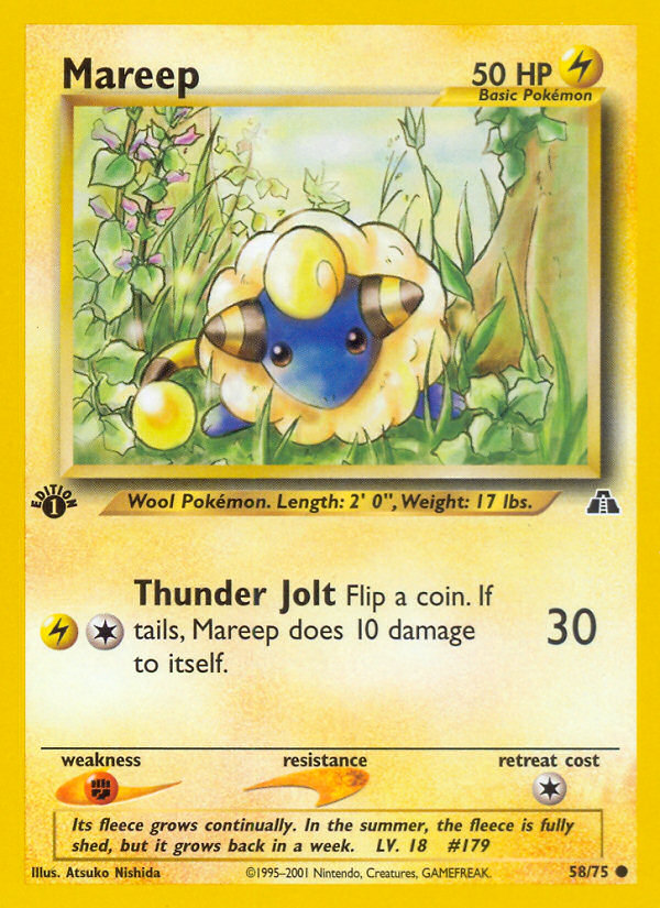 Mareep (58/75) [Neo Discovery 1st Edition] | Shuffle n Cut Hobbies & Games