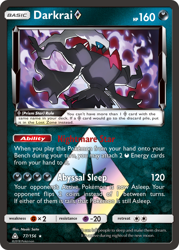 Darkrai (77/156) (Prism Star) [Sun & Moon: Ultra Prism] | Shuffle n Cut Hobbies & Games