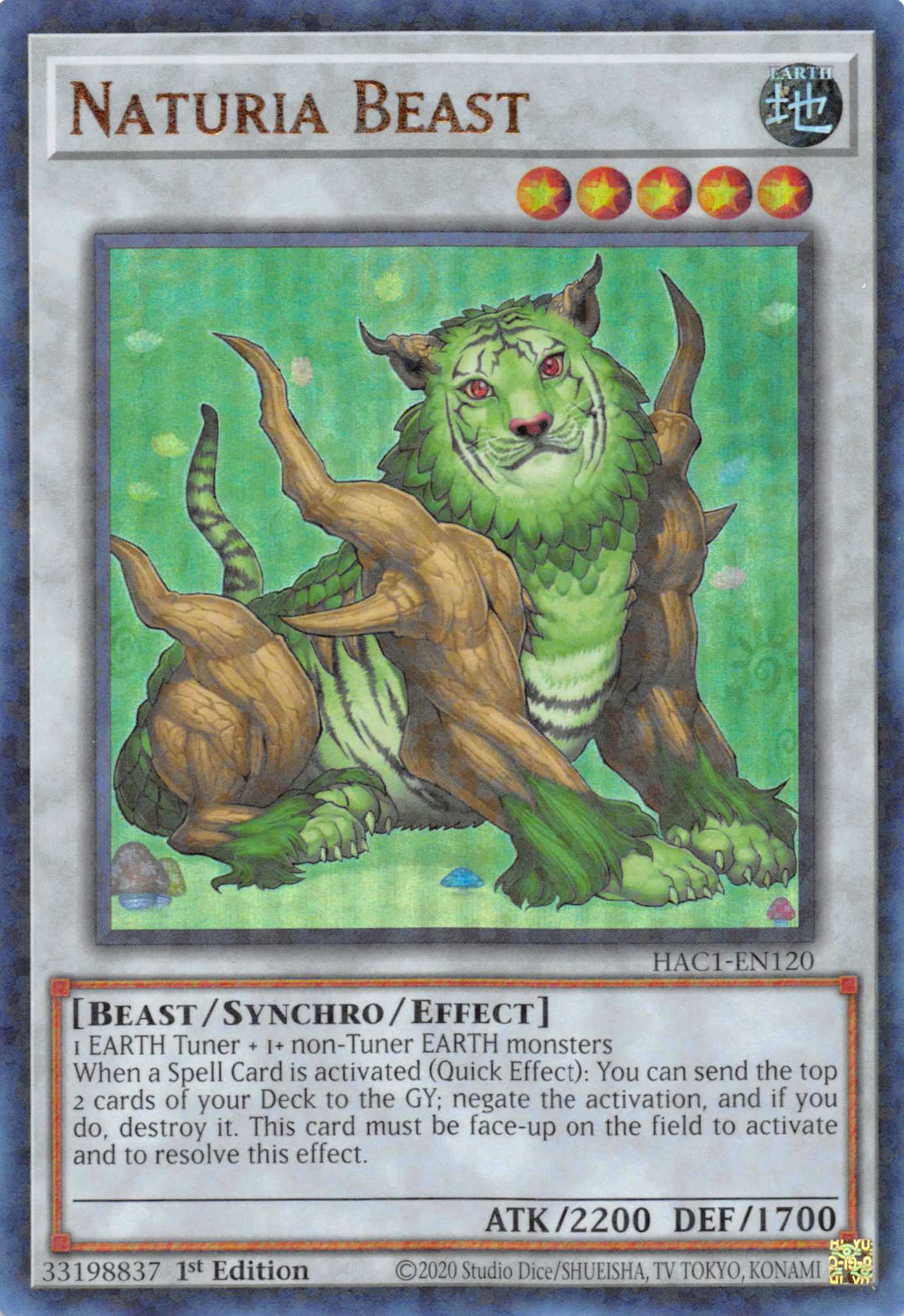 Naturia Beast (Duel Terminal) [HAC1-EN120] Parallel Rare | Shuffle n Cut Hobbies & Games