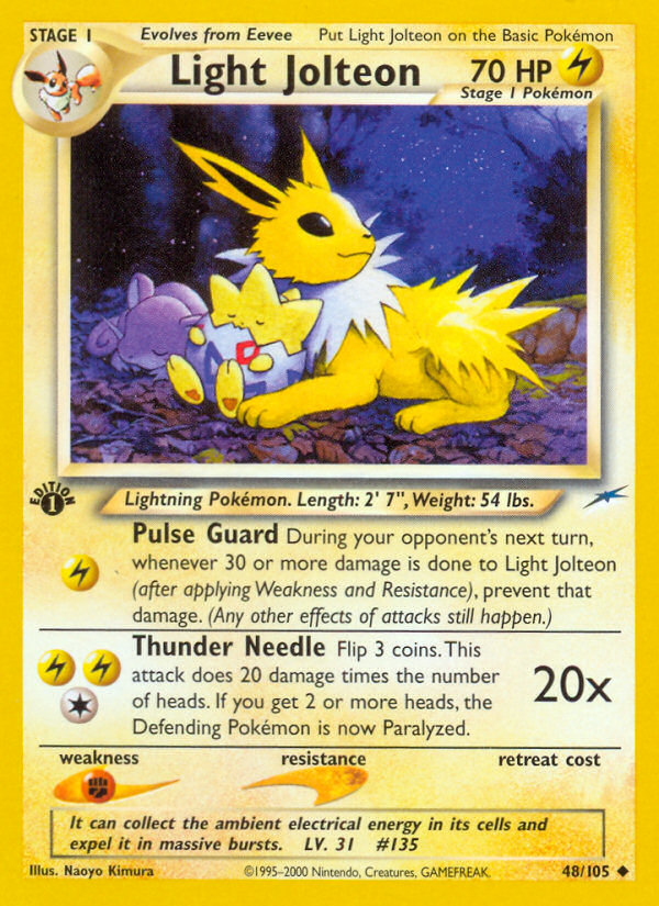 Light Jolteon (48/105) [Neo Destiny 1st Edition] | Shuffle n Cut Hobbies & Games