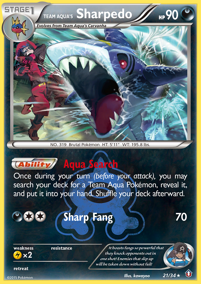 Team Aqua's Sharpedo (21/34) [XY: Double Crisis] | Shuffle n Cut Hobbies & Games