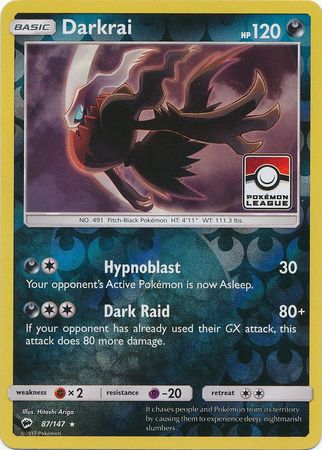 Darkrai (87/147) (League Promo) [Sun & Moon: Burning Shadows] | Shuffle n Cut Hobbies & Games