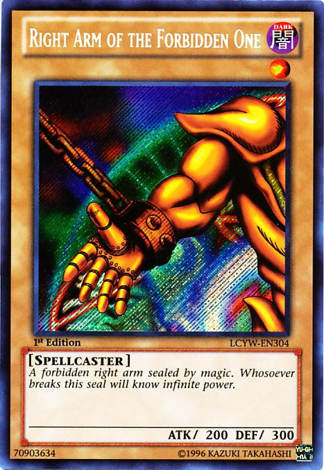 Right Arm of the Forbidden One [LCYW-EN304] Secret Rare | Shuffle n Cut Hobbies & Games