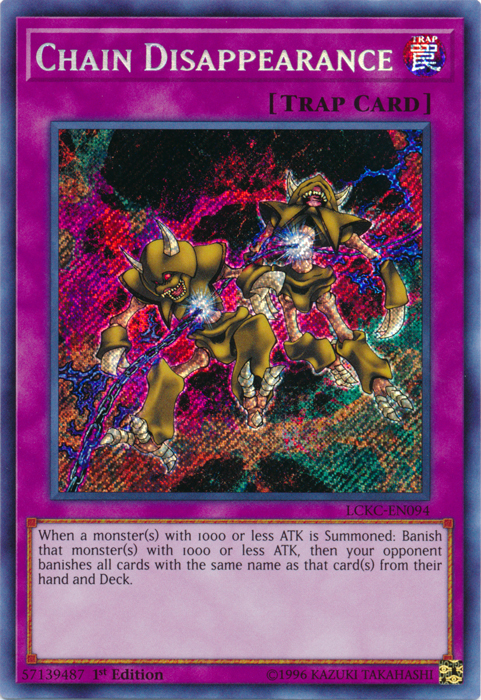 Chain Disappearance [LCKC-EN094] Secret Rare | Shuffle n Cut Hobbies & Games