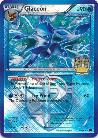 Glaceon (23/116) (City Championship Promo) [Black & White: Plasma Freeze] | Shuffle n Cut Hobbies & Games