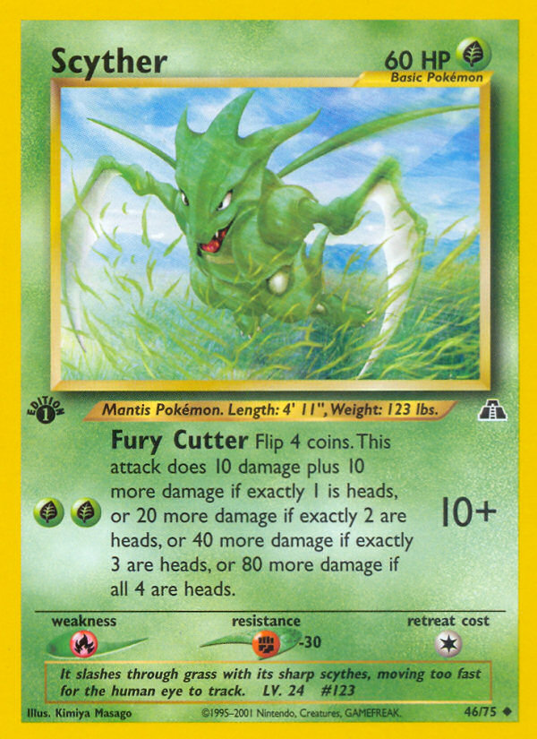 Scyther (46/75) [Neo Discovery 1st Edition] | Shuffle n Cut Hobbies & Games