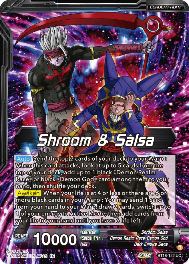 Shroom & Salsa // Demon God Shroom & Salsa, Deadly Genius (BT18-122) [Dawn of the Z-Legends] | Shuffle n Cut Hobbies & Games