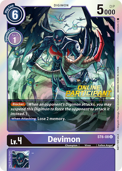 Devimon [ST6-08] (Online Participant) [Starter Deck: Venomous Violet Promos] | Shuffle n Cut Hobbies & Games