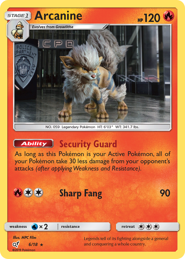 Arcanine (6/18) [Sun & Moon: Detective Pikachu] | Shuffle n Cut Hobbies & Games