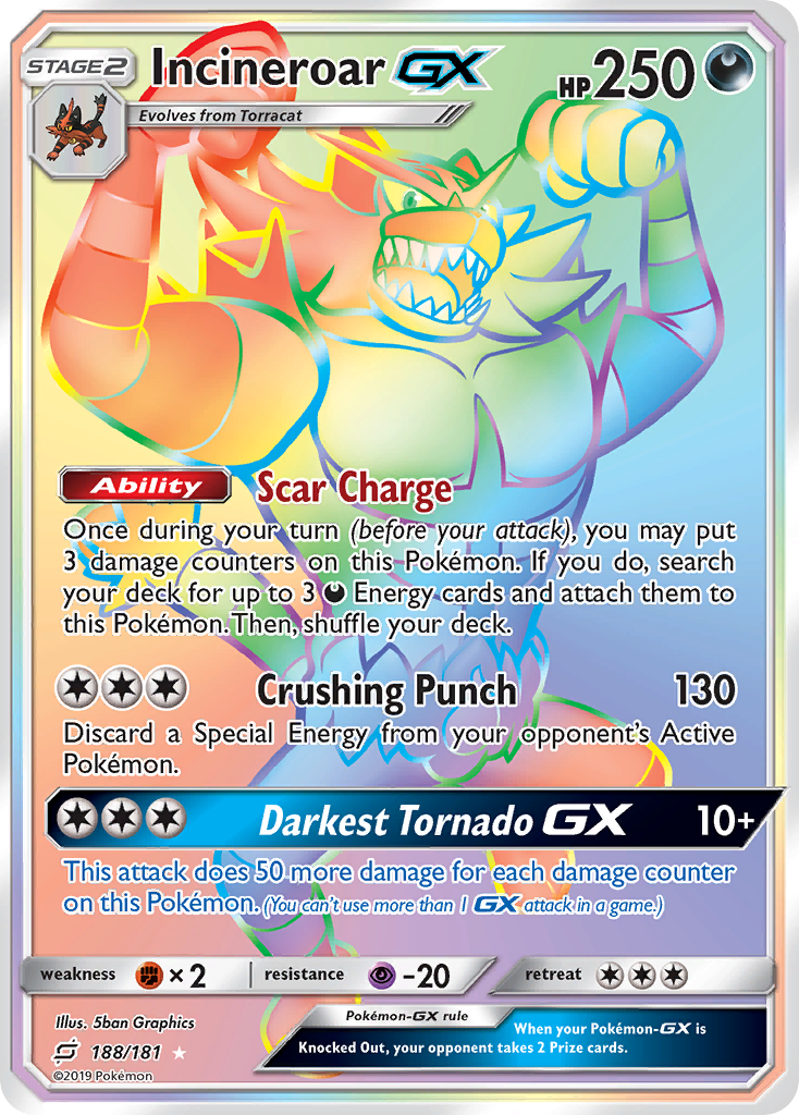 Incineroar GX (188/181) [Sun & Moon: Team Up] | Shuffle n Cut Hobbies & Games