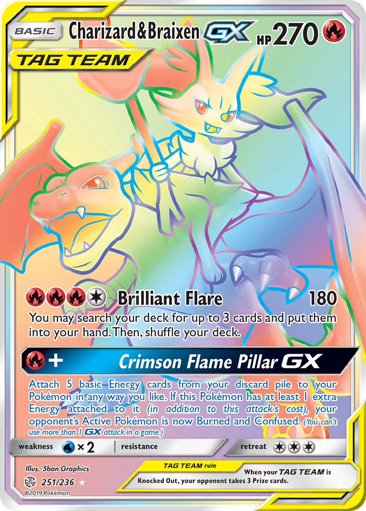 Charizard & Braixen GX (251/236) [Sun & Moon: Cosmic Eclipse] | Shuffle n Cut Hobbies & Games