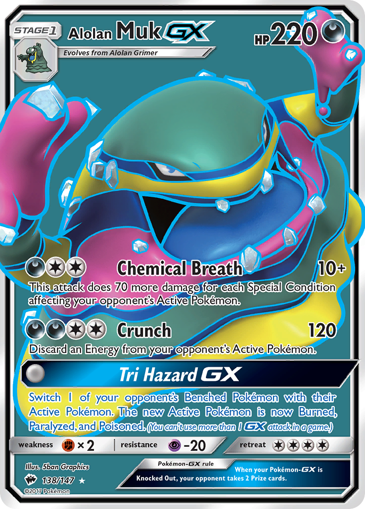 Alolan Muk GX (138/147) [Sun & Moon: Burning Shadows] | Shuffle n Cut Hobbies & Games