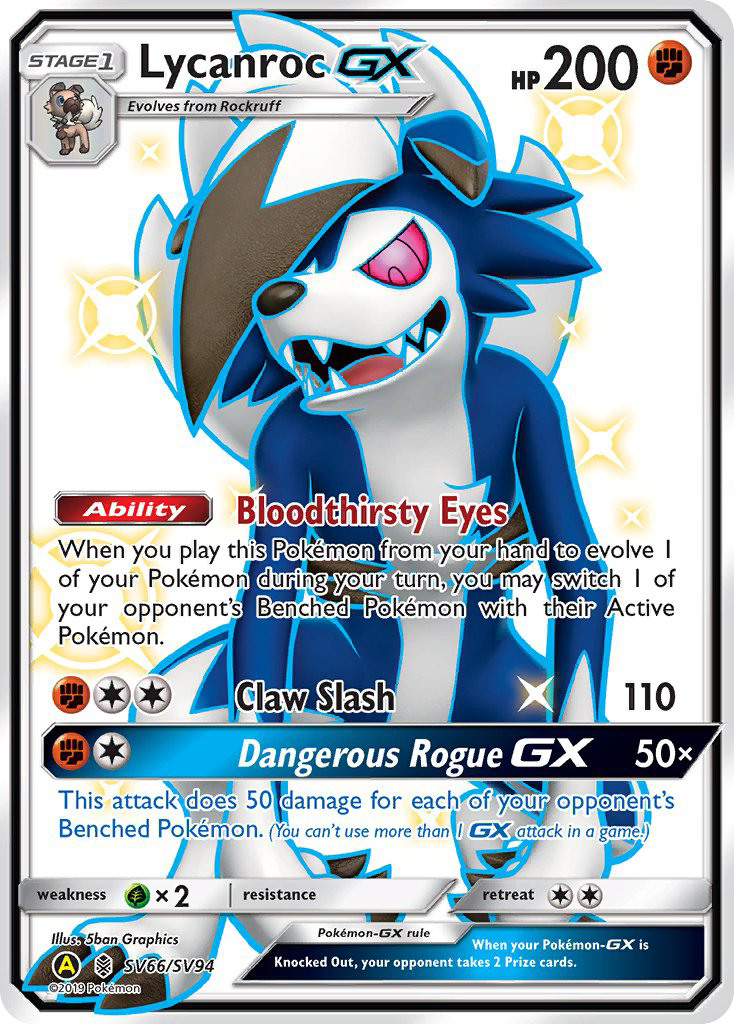 Lycanroc GX (SV66/SV94) [Sun & Moon: Hidden Fates - Shiny Vault] | Shuffle n Cut Hobbies & Games