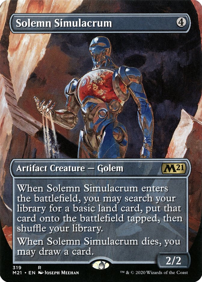 Solemn Simulacrum (Borderless Alternate Art) [Core Set 2021] | Shuffle n Cut Hobbies & Games