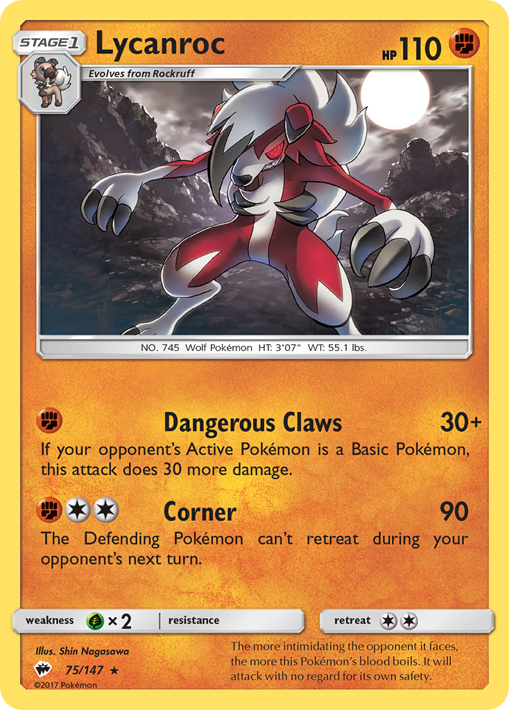 Lycanroc (75/147) [Sun & Moon: Burning Shadows] | Shuffle n Cut Hobbies & Games