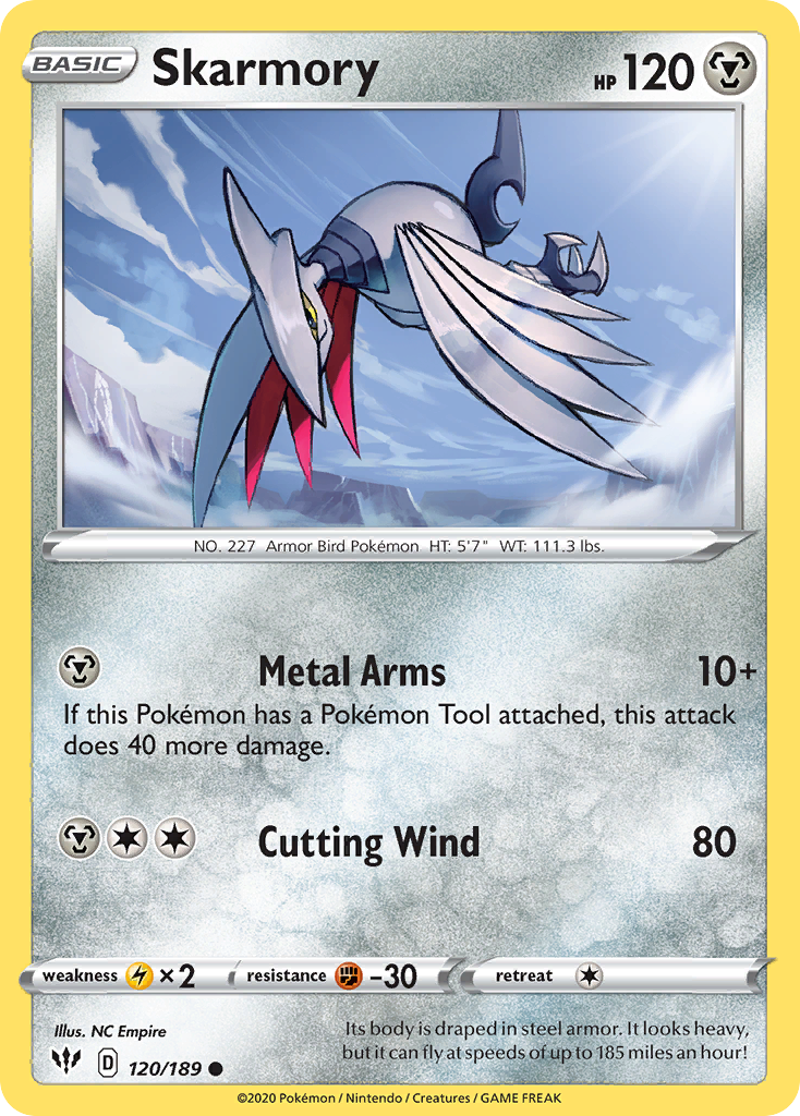 Skarmory (120/189) [Sword & Shield: Darkness Ablaze] | Shuffle n Cut Hobbies & Games