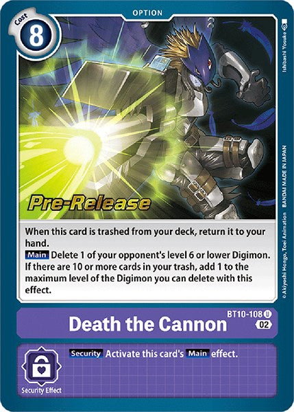 Death the Cannon [BT10-108] [Xros Encounter Pre-Release Cards] | Shuffle n Cut Hobbies & Games