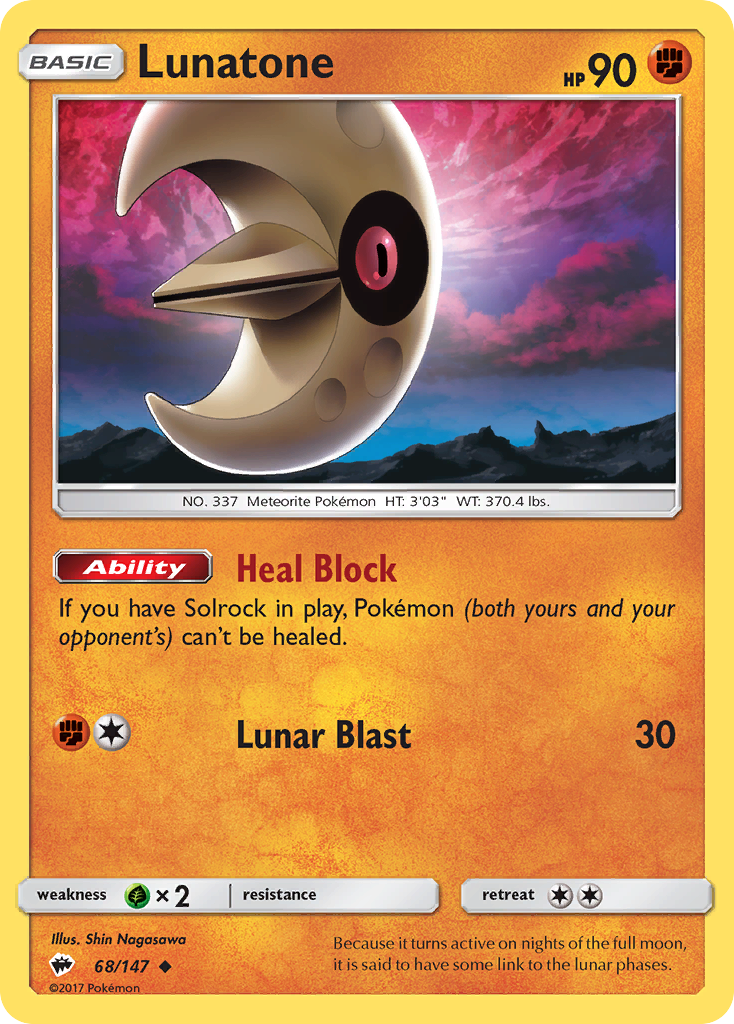 Lunatone (68/147) [Sun & Moon: Burning Shadows] | Shuffle n Cut Hobbies & Games