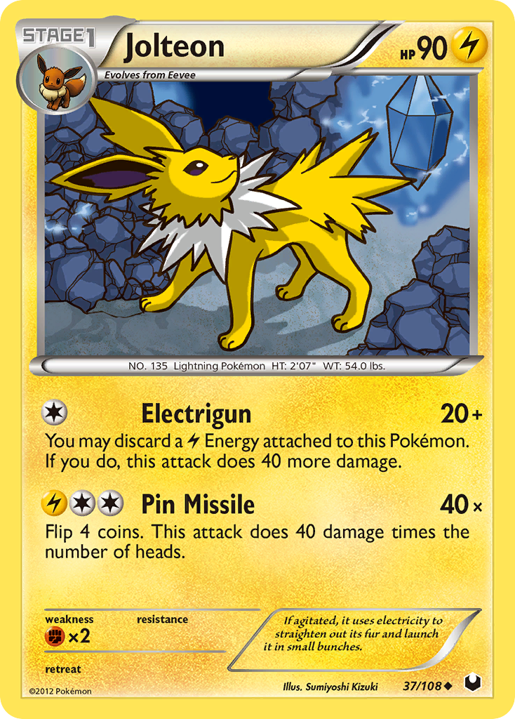 Jolteon (37/108) [Black & White: Dark Explorers] | Shuffle n Cut Hobbies & Games