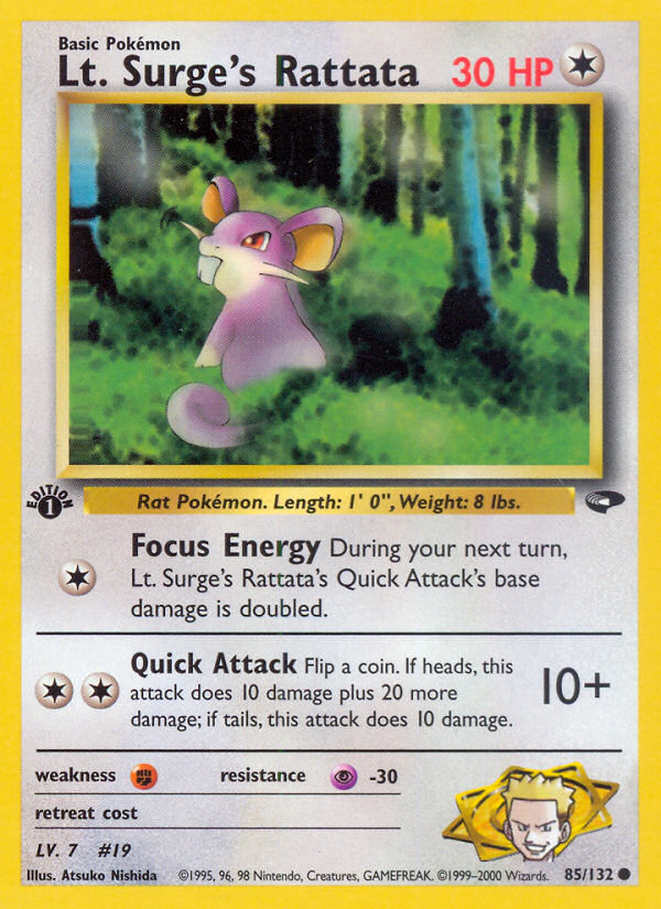 Lt. Surge's Rattata (85/132) [Gym Challenge 1st Edition] | Shuffle n Cut Hobbies & Games