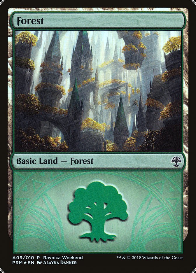 Forest (A09) [Ravnica Allegiance Ravnica Weekend] | Shuffle n Cut Hobbies & Games