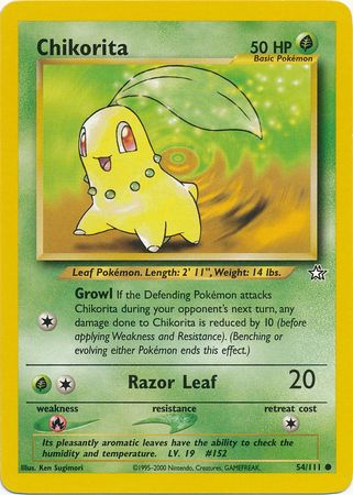 Chikorita (54/111) [Neo Genesis Unlimited] | Shuffle n Cut Hobbies & Games