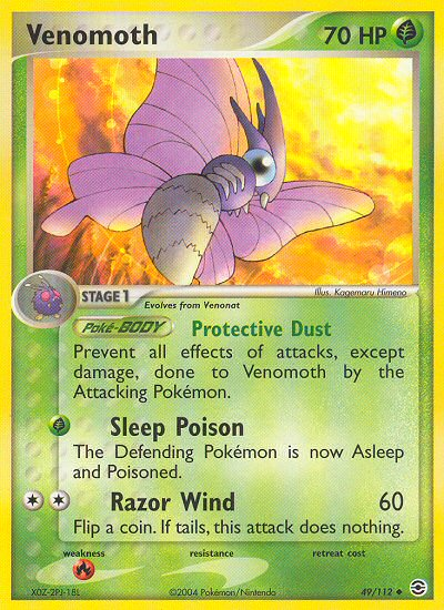 Venomoth (49/112) [EX: FireRed & LeafGreen] | Shuffle n Cut Hobbies & Games