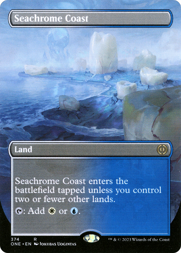 Seachrome Coast (Borderless Alternate Art) [Phyrexia: All Will Be One] | Shuffle n Cut Hobbies & Games