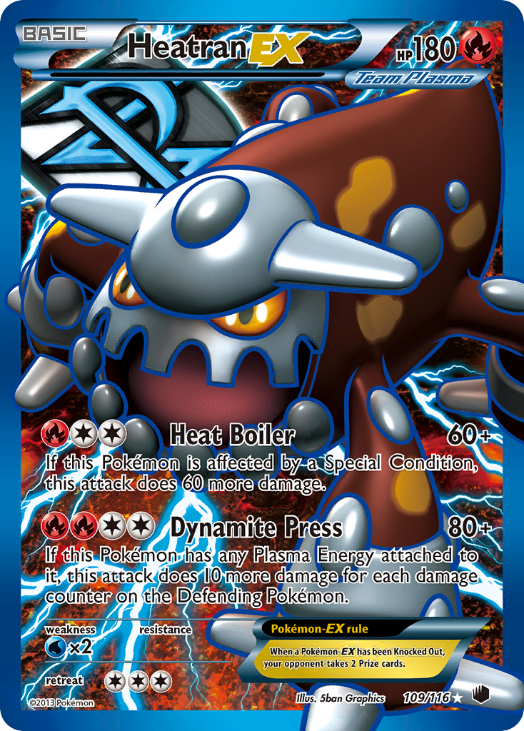 Heatran EX (109/116) [Black & White: Plasma Freeze] | Shuffle n Cut Hobbies & Games