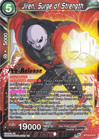 Jiren, Surge of Strength (BT14-015) [Cross Spirits Prerelease Promos] | Shuffle n Cut Hobbies & Games