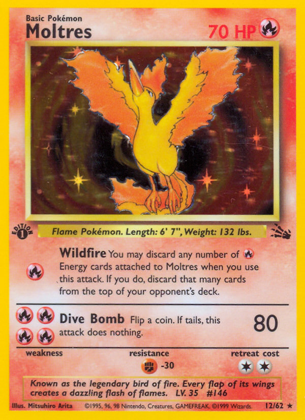 Moltres (12/62) [Fossil 1st Edition] | Shuffle n Cut Hobbies & Games