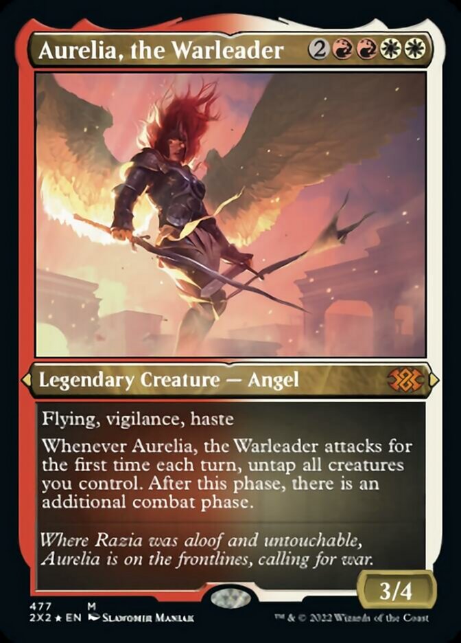 Aurelia, the Warleader (Foil Etched) [Double Masters 2022] | Shuffle n Cut Hobbies & Games