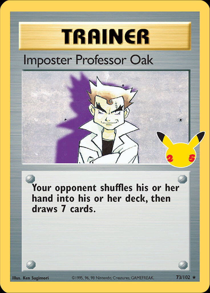 Imposter Professor Oak (73/102) [Celebrations: 25th Anniversary - Classic Collection] | Shuffle n Cut Hobbies & Games