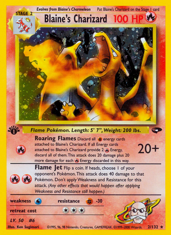 Blaine's Charizard (2/132) [Gym Challenge 1st Edition] | Shuffle n Cut Hobbies & Games