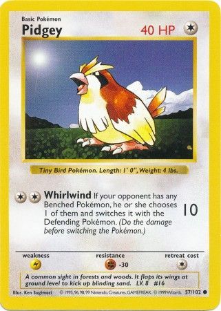 Pidgey (57/102) [Base Set Shadowless Unlimited] | Shuffle n Cut Hobbies & Games