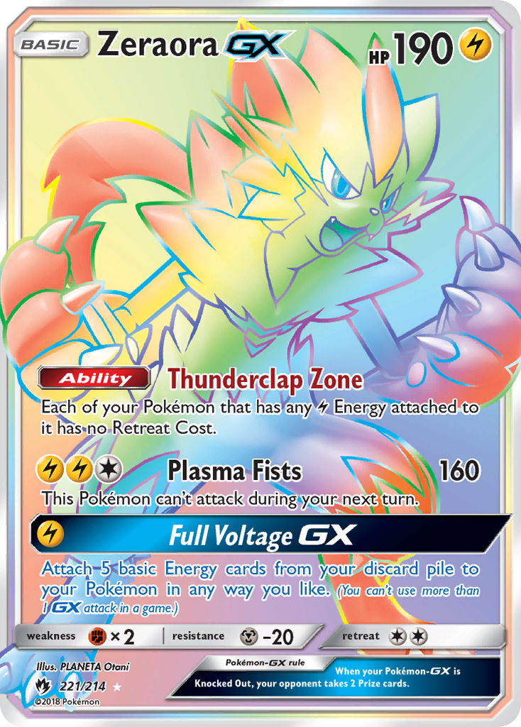 Zeraora GX (221/214) [Sun & Moon: Lost Thunder] | Shuffle n Cut Hobbies & Games