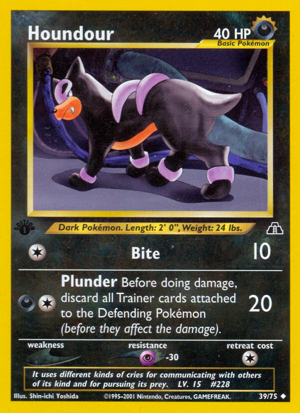 Houndour (39/75) [Neo Discovery 1st Edition] | Shuffle n Cut Hobbies & Games