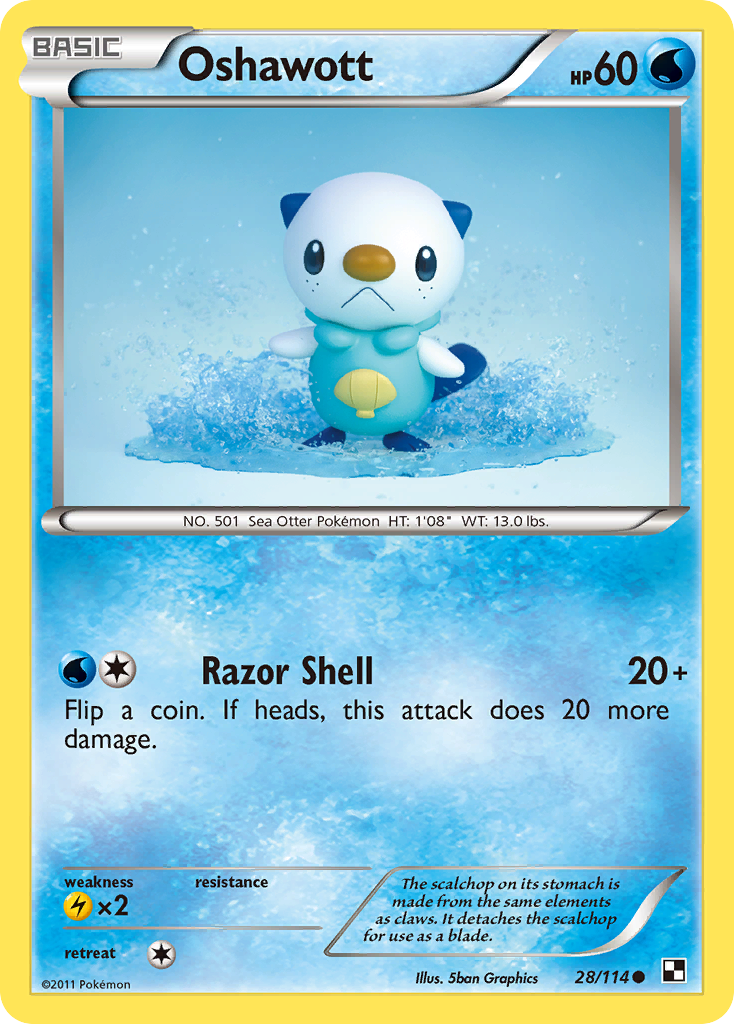 Oshawott (28/114) [Black & White: Base Set] | Shuffle n Cut Hobbies & Games