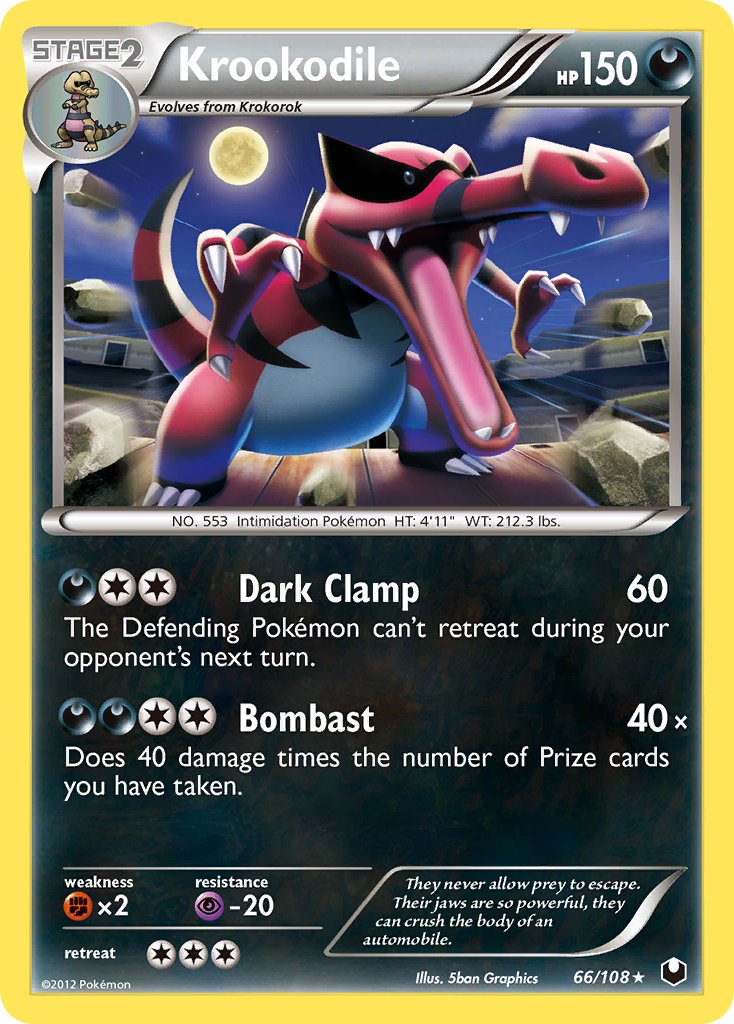 Krookodile (66/108) (Cosmos Holo) (Blister Exclusive) [Black & White: Dark Explorers] | Shuffle n Cut Hobbies & Games