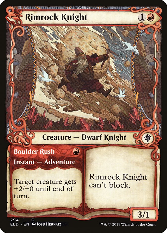 Rimrock Knight // Boulder Rush (Showcase) [Throne of Eldraine] | Shuffle n Cut Hobbies & Games