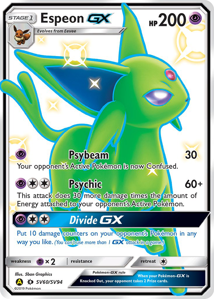 Espeon GX (SV60/SV94) [Sun & Moon: Hidden Fates - Shiny Vault] | Shuffle n Cut Hobbies & Games