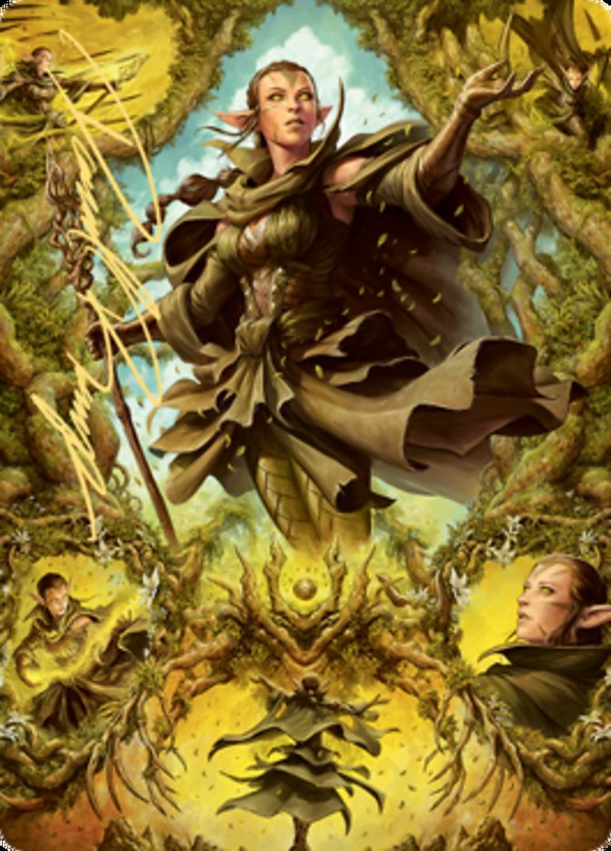 Nissa of Shadowed Boughs 2 Art Card (Gold-Stamped Signature) [Zendikar Rising Art Series] | Shuffle n Cut Hobbies & Games