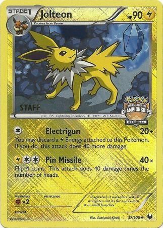 Jolteon (37/108) (Regional Championship 2013 Promo Staff) [Black & White: Dark Explorers] | Shuffle n Cut Hobbies & Games