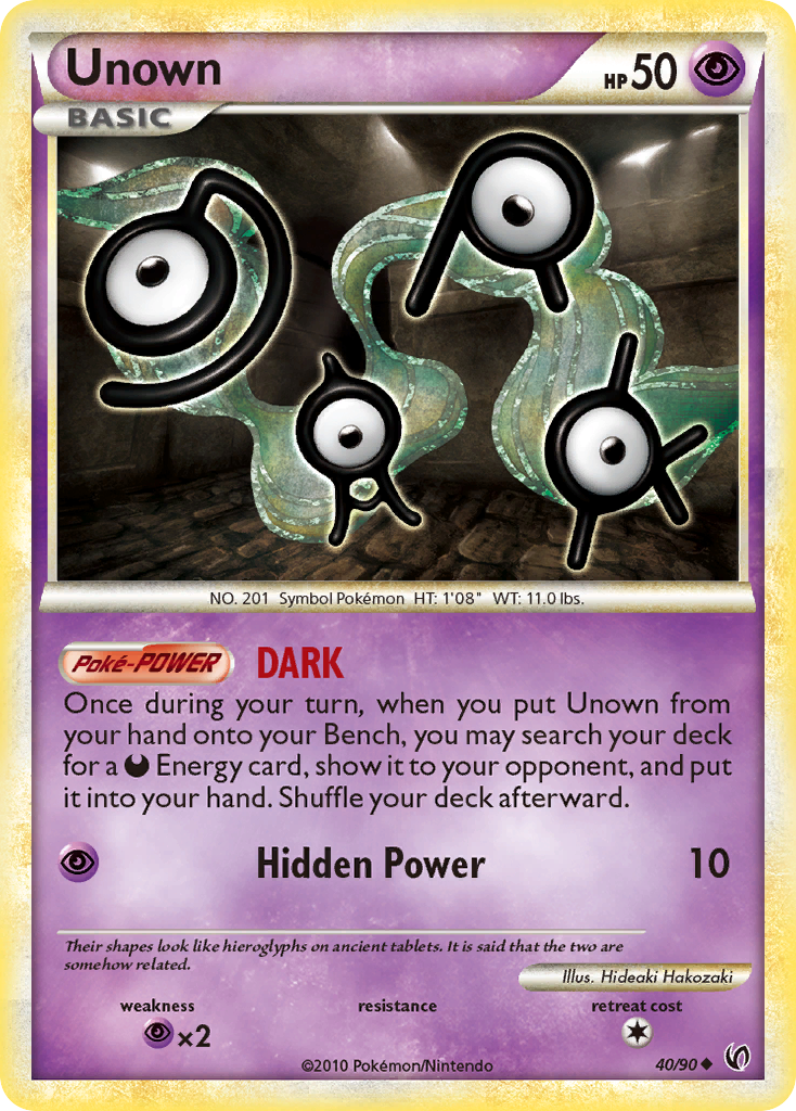 Unown (40/90) [HeartGold & SoulSilver: Undaunted] | Shuffle n Cut Hobbies & Games