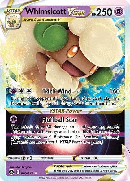 Whimsicott VSTAR (065/172) [Sword & Shield: Brilliant Stars] | Shuffle n Cut Hobbies & Games