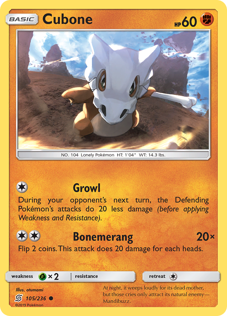 Cubone (105/236) [Sun & Moon: Unified Minds] | Shuffle n Cut Hobbies & Games