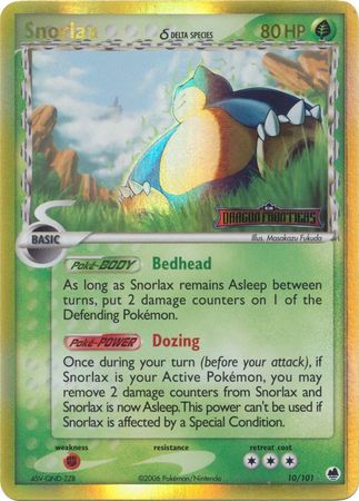 Snorlax (10/101) (Delta Species) (Stamped) [EX: Dragon Frontiers] | Shuffle n Cut Hobbies & Games