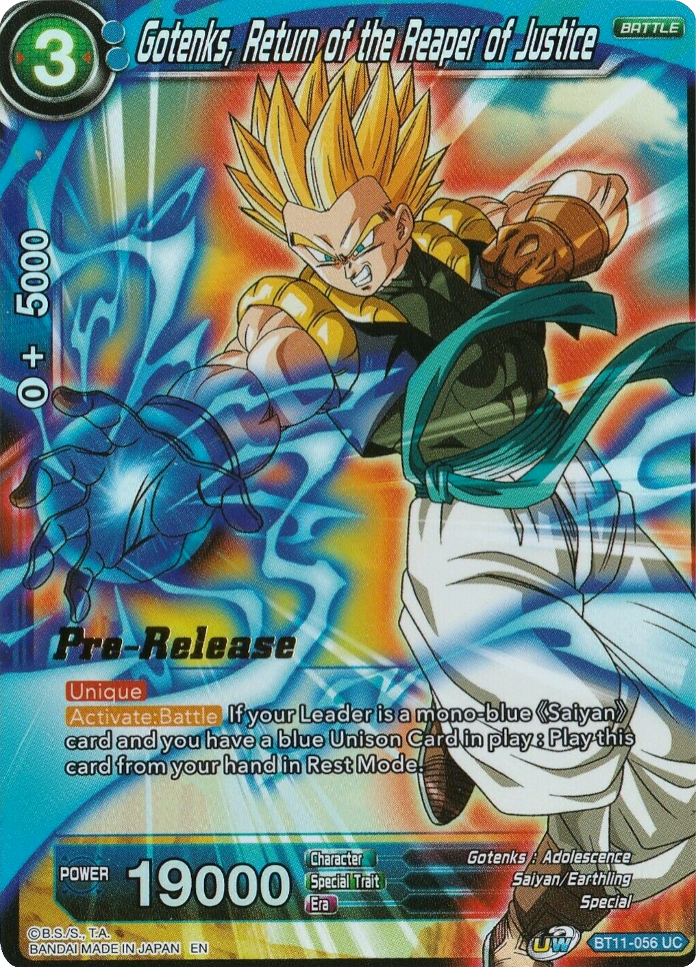 Gotenks, Return of the Reaper of Justice (BT11-056) [Vermilion Bloodline Prerelease Promos] | Shuffle n Cut Hobbies & Games