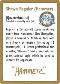 1996 Shawn "Hammer" Regnier Biography Card [World Championship Decks] | Shuffle n Cut Hobbies & Games